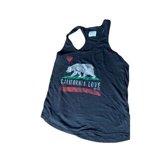 Reflex Women’s Tank Top Shirt Racer Back Cali Love Bear Black L